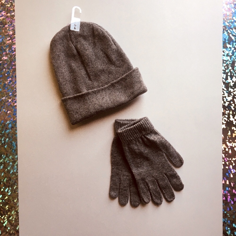 Beanies and matching gloves